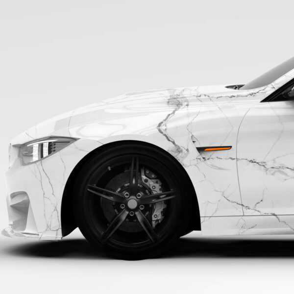 Pristine White Marble Vehicle Wrap - Image 3