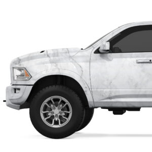 Serene White Marble Vehicle Wrap - Image 5